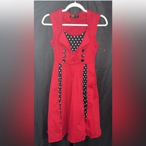 SMYS Red Polka Dot Women's Dress pin up retro small